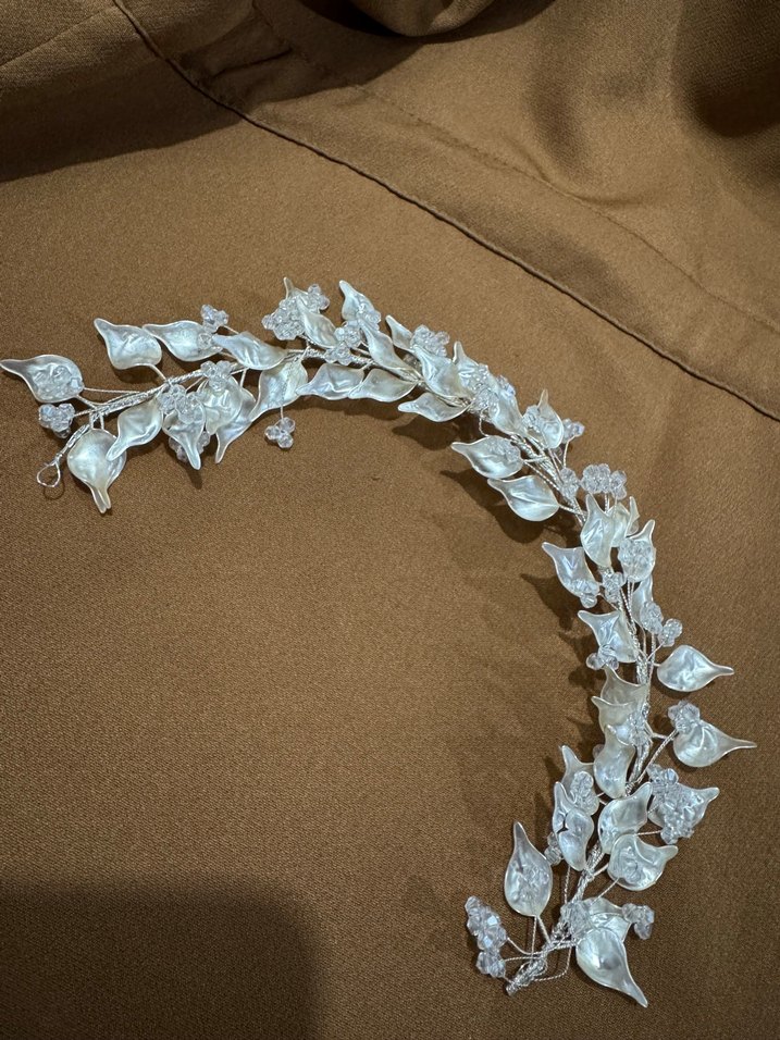 Pullu Beyaz Metal Bohem Saç Aksesuarı - Görsel 5