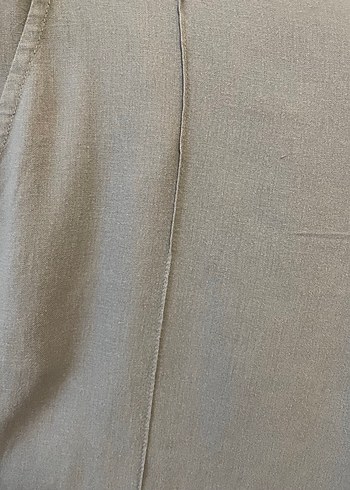 Gri Rahat Kesim Keten Kadın Pantolon - Görsel 4