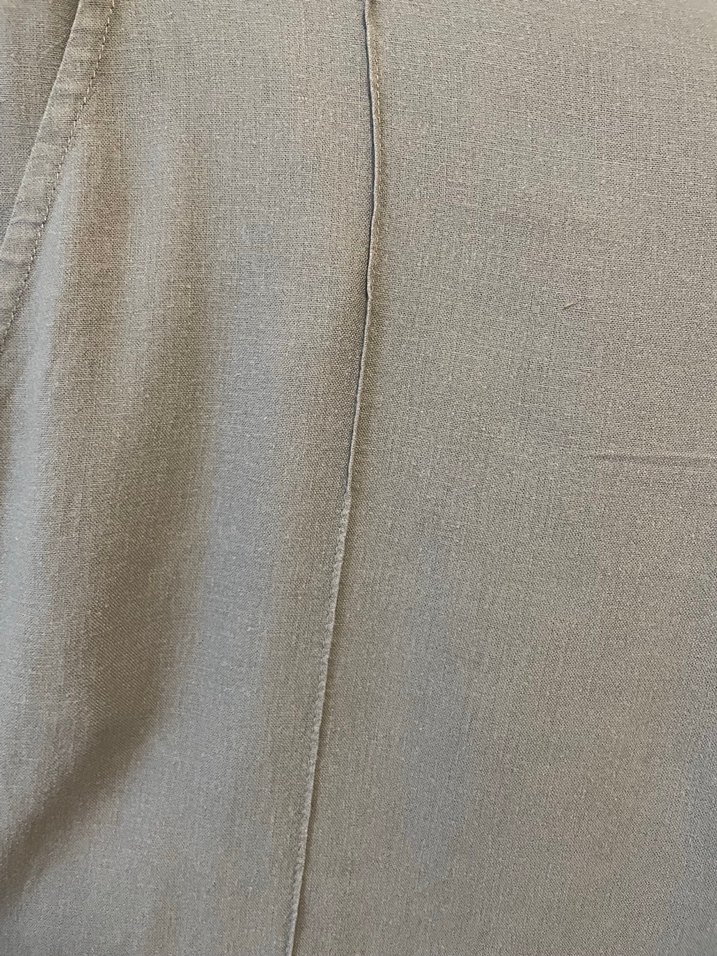 Gri Rahat Kesim Keten Kadın Pantolon - Görsel 4