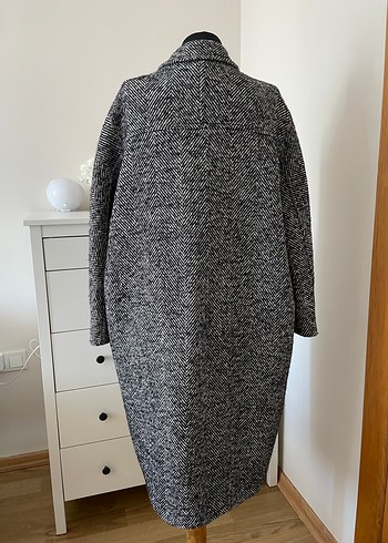 Düğmeli balıksırtı Uzun Kışlık Kaban - Görsel 5