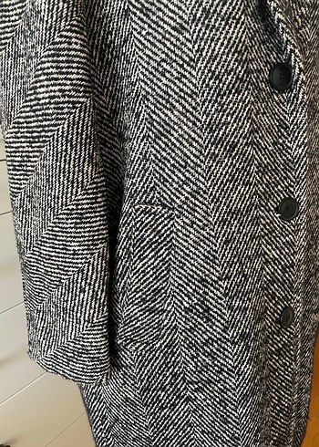 Düğmeli balıksırtı Uzun Kışlık Kaban - Görsel 4