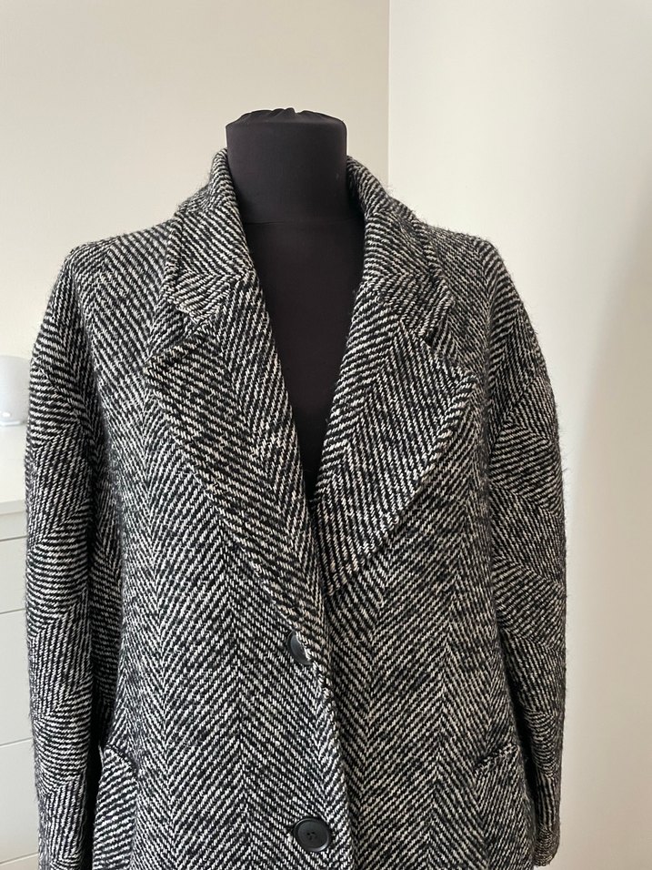 Düğmeli balıksırtı Uzun Kışlık Kaban - Görsel 3