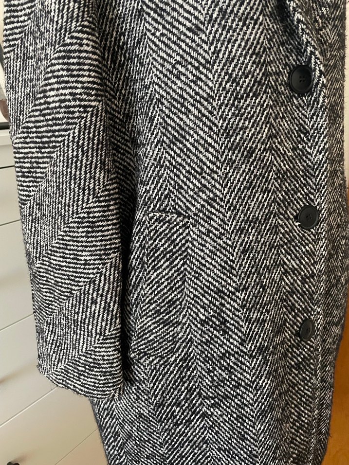 Düğmeli balıksırtı Uzun Kışlık Kaban - Görsel 4