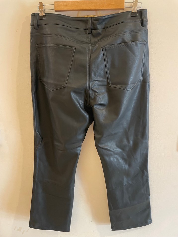 Siyah Deri Kadın Pantolon - Görsel 5