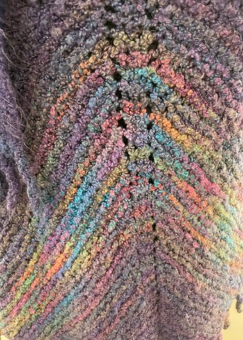 Renkli Örgü Bohem Kadın Panço - Görsel 3