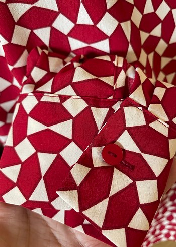 Bordo Desenli Uzun Kollu Kadın Bluz - Görsel 4