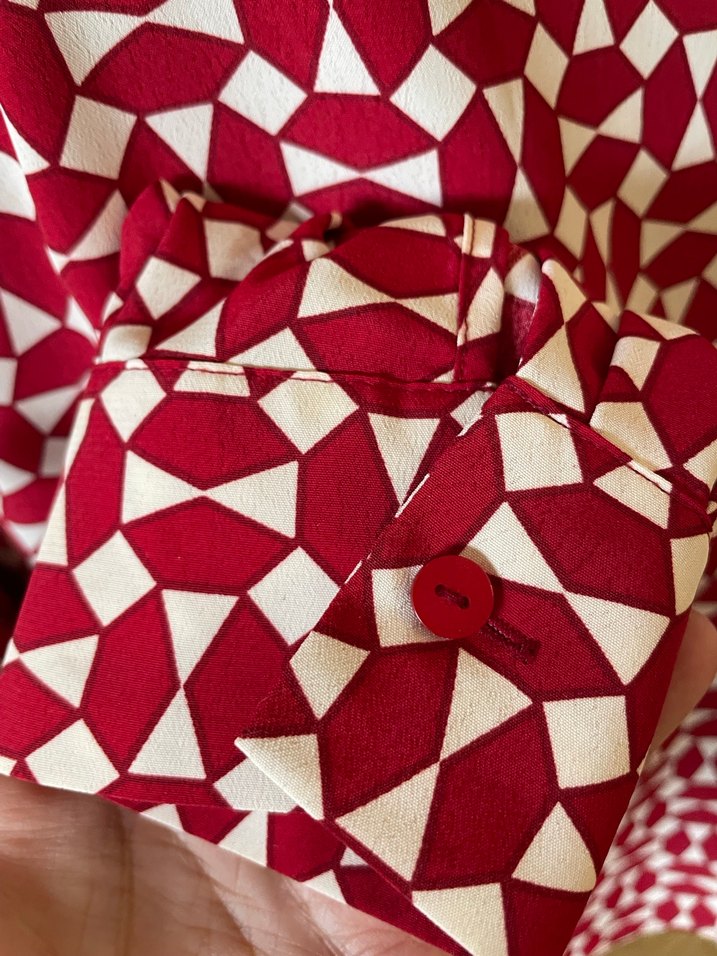 Bordo Desenli Uzun Kollu Kadın Bluz - Görsel 4