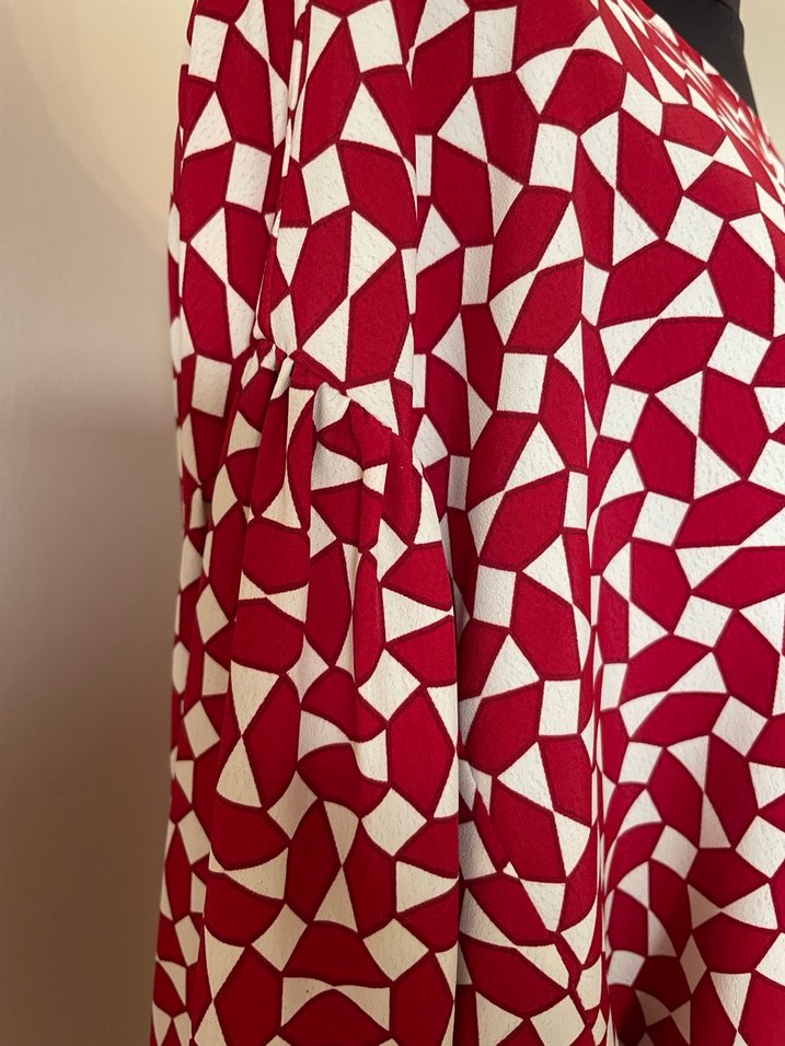 Bordo Desenli Uzun Kollu Kadın Bluz - Görsel 2