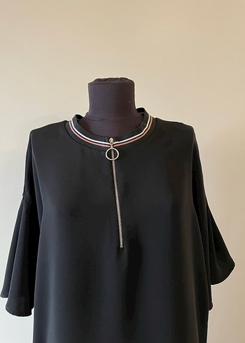 Siyah Yüksek Yakalı Kadın Elbise - Görsel 2