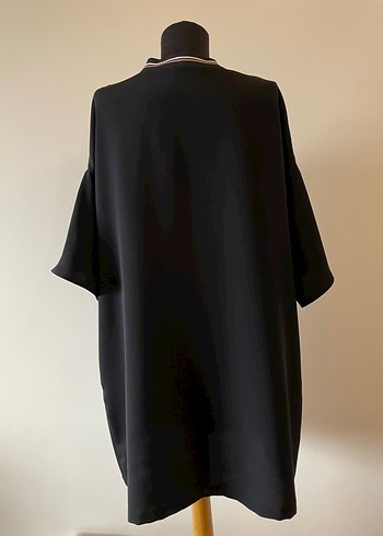 Siyah Yüksek Yakalı Kadın Elbise - Görsel 4