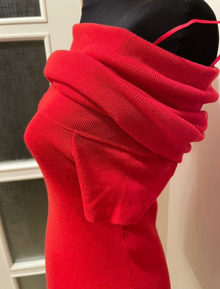 Kırmızı Straplez  Triko bluz - Görsel 4