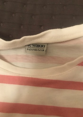 Kız Çocuk Pembe Çizgili Uzun Kollu Tişört - Görsel 3