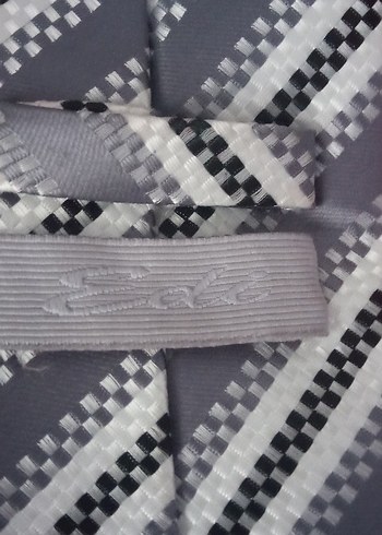 Diğer Gri Çizgili Modern Erkek Kravat