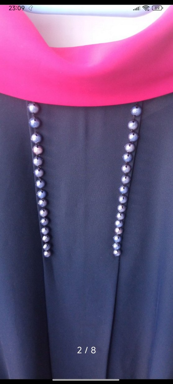 Mavi Drapeli Uzun Kollu Mezuniyet Elbisesi - Görsel 2