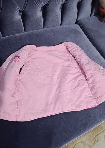 Kız Çocuk Pembe Düğmeli Yelek - Görsel 5