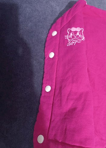 Kız Çocuk Pembe Düğmeli Yelek - Görsel 9