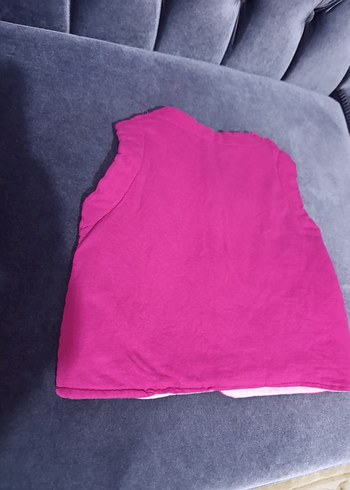 Kız Çocuk Pembe Düğmeli Yelek - Görsel 4