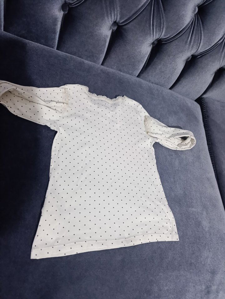 Kız Çocuk Uzun Kollu Beyaz Tişört - Görsel 5