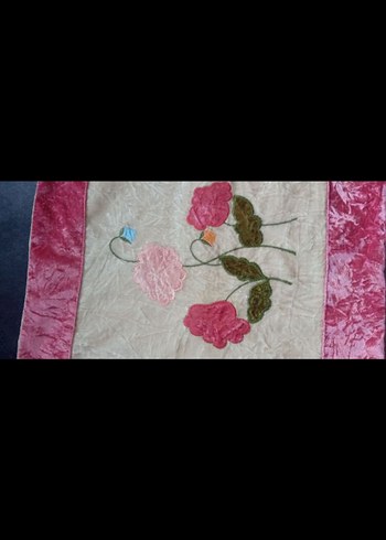 Koyu Pembe Nakışlı Kırlent Kılıfı Seti - Görsel 3