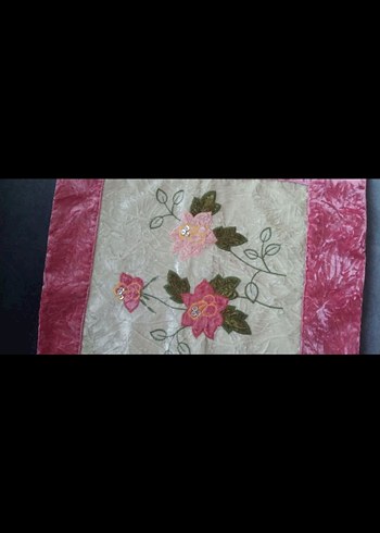 Koyu Pembe Nakışlı Kırlent Kılıfı Seti - Görsel 4