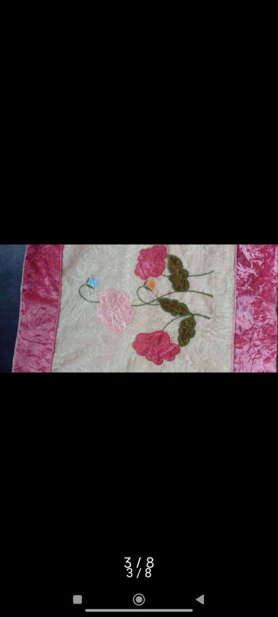 Koyu Pembe Nakışlı Kırlent Kılıfı Seti - Görsel 3