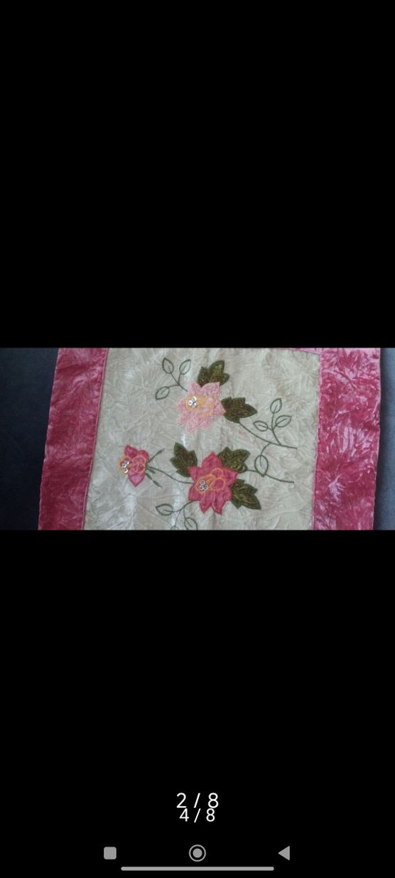 Koyu Pembe Nakışlı Kırlent Kılıfı Seti - Görsel 4