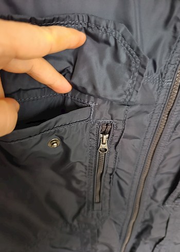 Erkek Lacivert Fermuarlı Sokak Stili Mont - Görsel 8