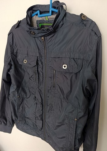 Erkek Lacivert Fermuarlı Sokak Stili Mont - Görsel 2