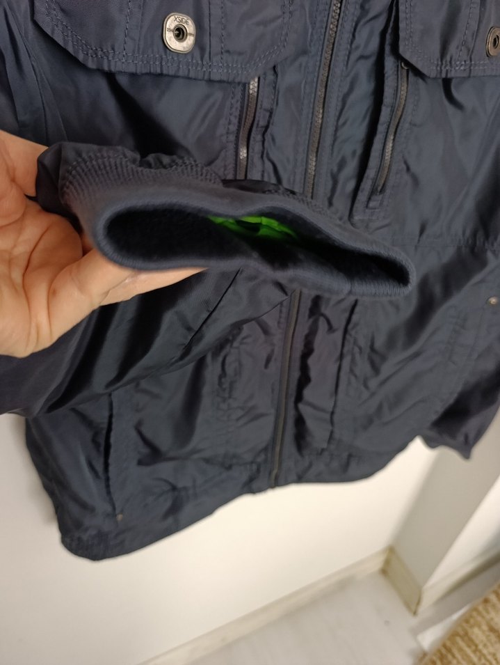 Erkek Lacivert Fermuarlı Sokak Stili Mont - Görsel 5