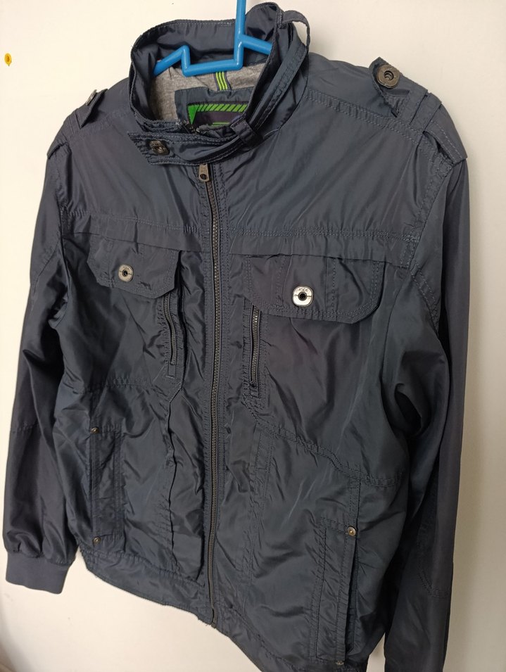 Erkek Lacivert Fermuarlı Sokak Stili Mont - Görsel 2