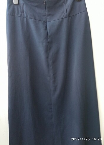 Lacivert Uzun Kumaş Etek - Görsel 6