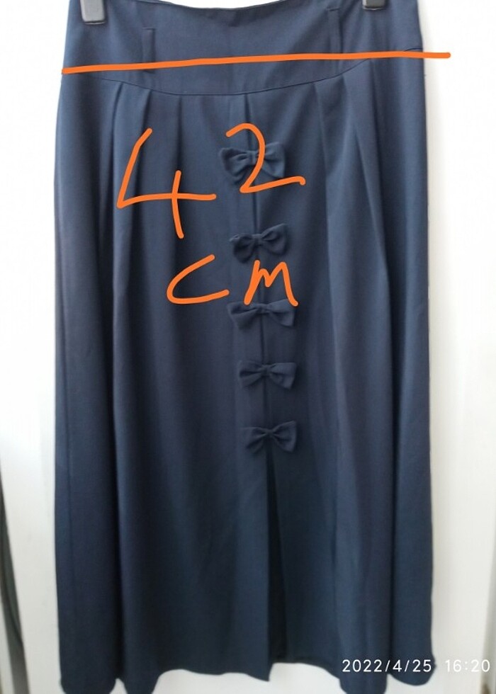 Lacivert Uzun Kumaş Etek - Görsel 2