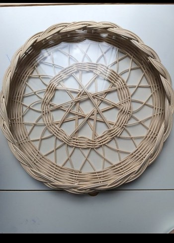 Bej Hasır Dekoratif Tepsi - Görsel 2