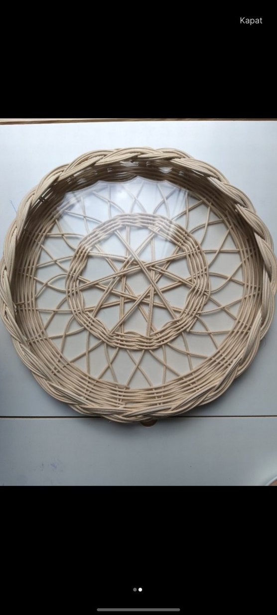 Bej Hasır Dekoratif Tepsi - Görsel 2