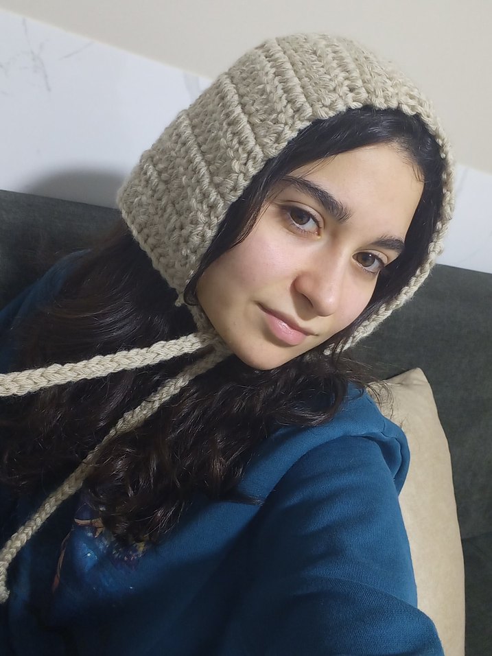 Bej Örgü Kadın Bere - Görsel 2