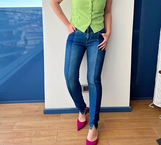 s Beden mavi Renk Max & Co Bayan Jean Pantolon