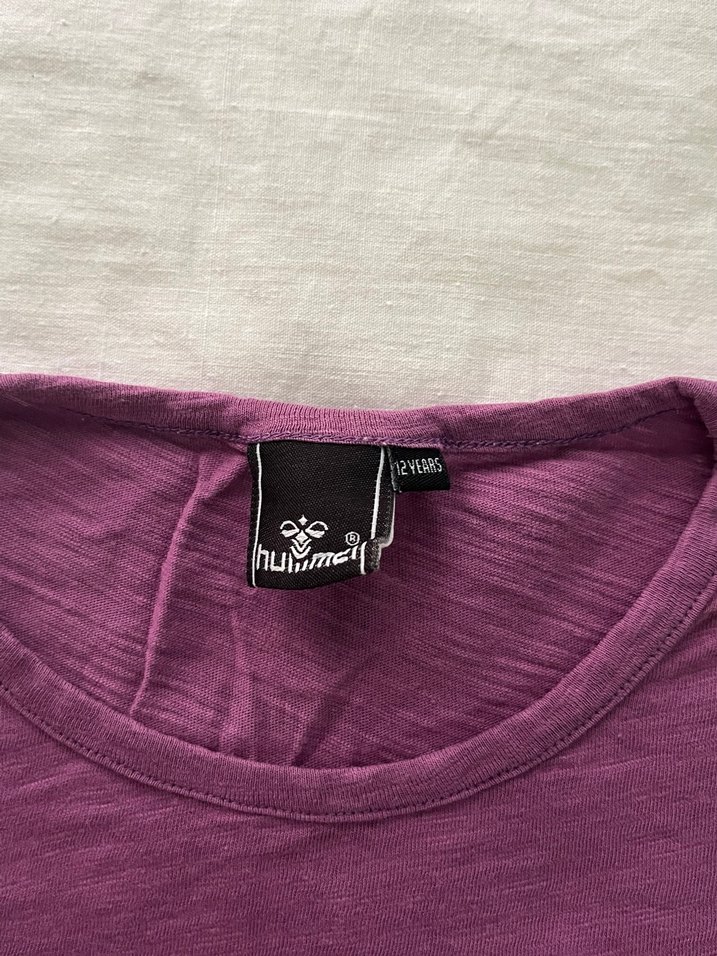 Kız Çocuk Mor Baskılı Kısa Kollu Tişört - Görsel 2