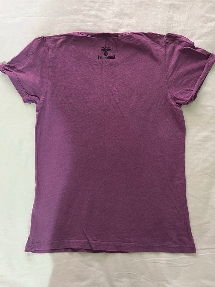 Kız Çocuk Mor Baskılı Kısa Kollu Tişört - Görsel 3