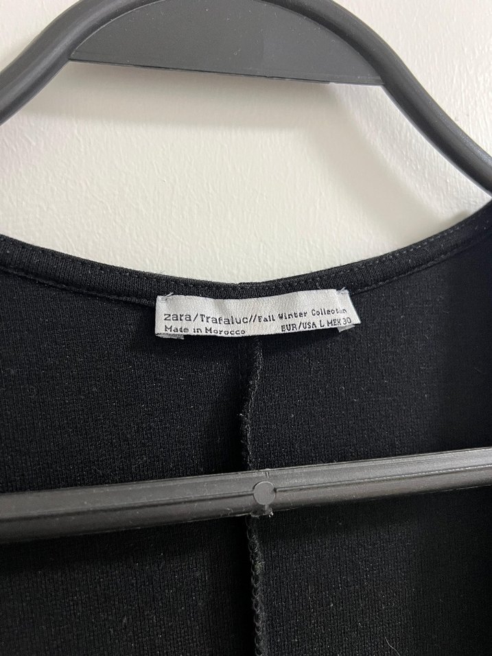 Uzun Kollu Siyah V Yaka Triko Elbise - Görsel 4