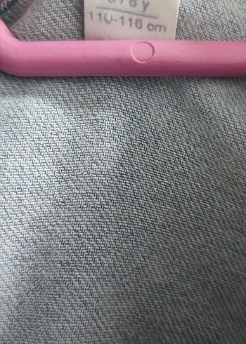 Kız Çocuk Gri Denim Düğmeli Ceket - Görsel 3