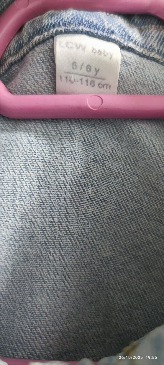 Kız Çocuk Gri Denim Düğmeli Ceket - Görsel 3