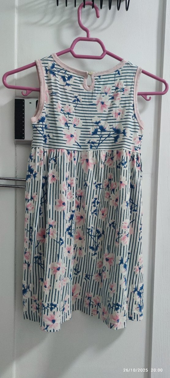 Kız Çocuk Çiçekli Piliseli Elbise - Görsel 2