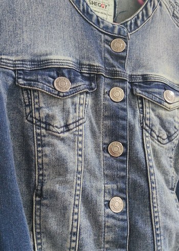 Düğmeli Mavi Kadın Denim Ceket - Görsel 2