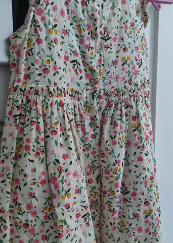 Çiçek Desenli Kız Çocuk Kolsuz Elbise - Görsel 2