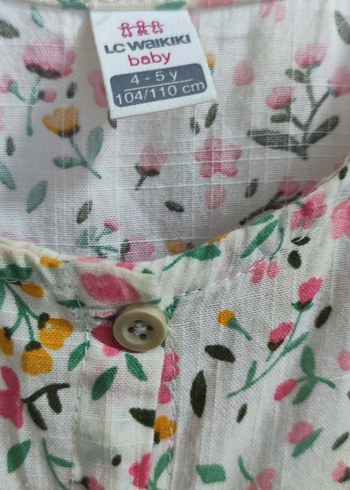 Çiçek Desenli Kız Çocuk Kolsuz Elbise - Görsel 4