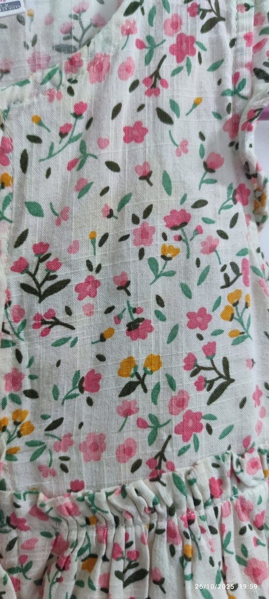 Çiçek Desenli Kız Çocuk Kolsuz Elbise - Görsel 3