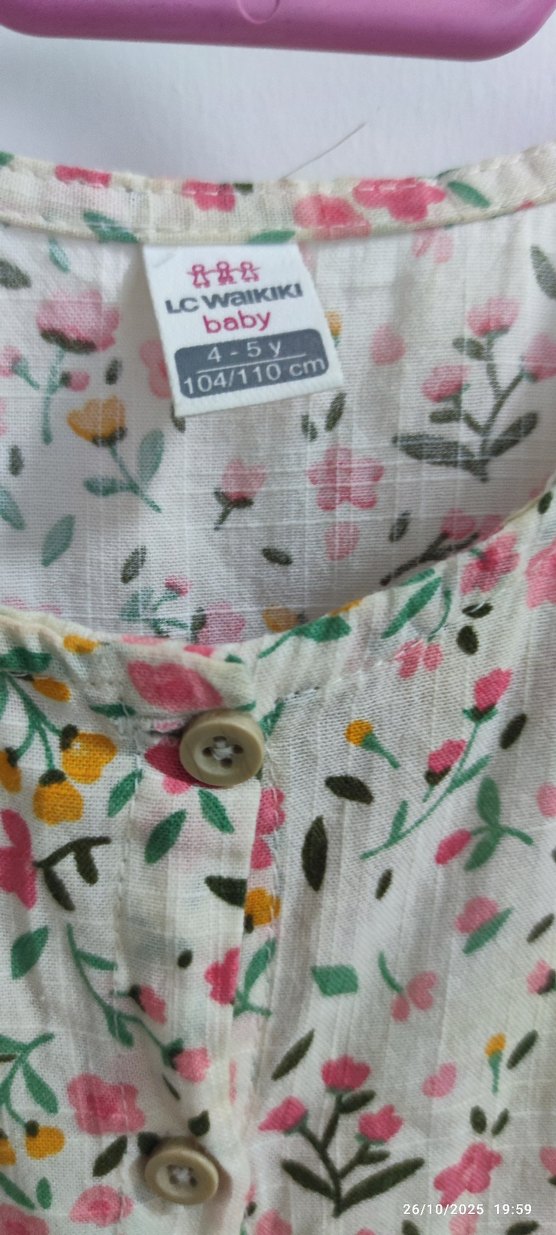 Çiçek Desenli Kız Çocuk Kolsuz Elbise - Görsel 4