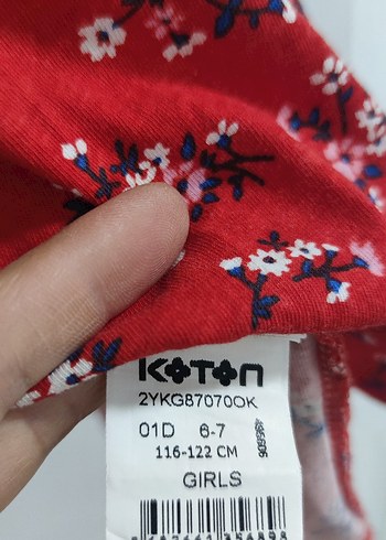 Kız Çocuk Kırmızı Çiçekli Kolsuz Elbise - Görsel 4