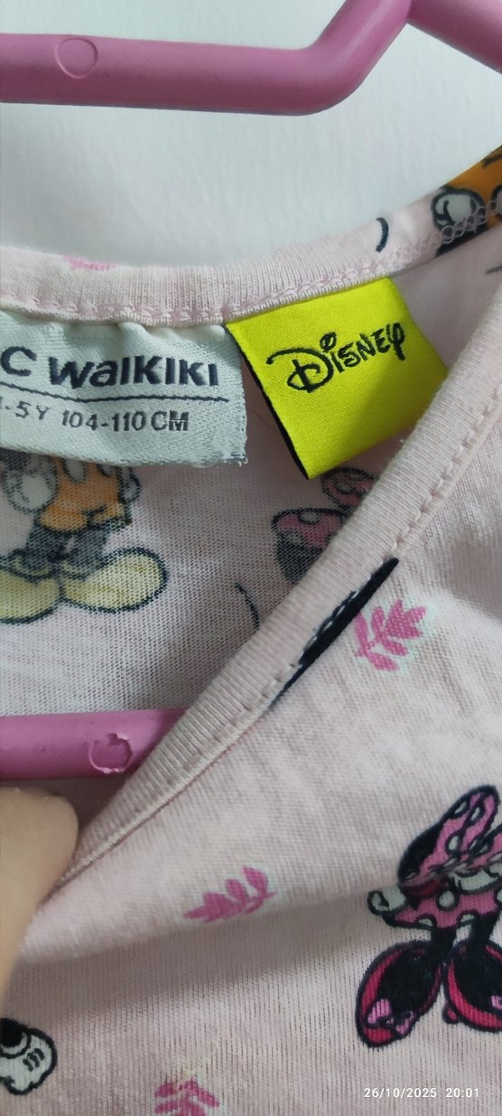 Kız Çocuk Pembe Baskılı Kısa Kollu Elbise - Görsel 3