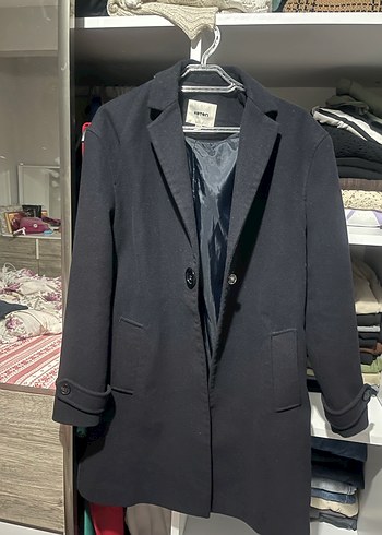 Lacivert Klasik Düğmeli Kaban - Görsel 2